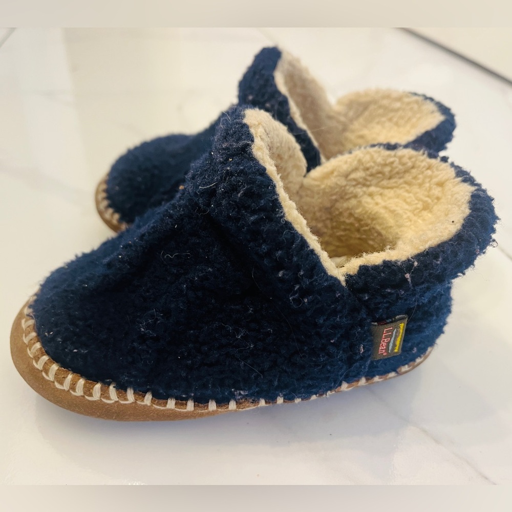 LL Bean Cozy Kids' Navy Blue Slippers